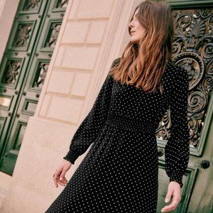 Sezane Louisa Dress in Silk Polka Dot - sz US 2